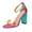 Pink, variant on Anuirheih Womens Heels Sandals, Clear Colorful Splicing Chunky Heel Sandals Open Toe Non-slip Casual Sandals for Party Dress(Hot Pink)