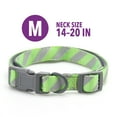 thumbnail image 4 of Vibrant Life Patterned Comfort Padded Dog Collar, Green/Gray Stripes, Medium, 4 of 7