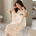 thumbnail image 4 of Camisones con estampado de algodón para mujer, ropa de dormir coreana, suave, Vestido de manga corta, camisón para el hogar, 4 of 5