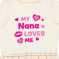 thumbnail image 4 of Inktastic Valentine's Day My Nana Loves Me Hearts and Lips Girls Toddler Dress, 4 of 5