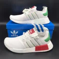 thumbnail image 2 of Ad-id-as Originals NMD R1 Athletic Shoes White Green Red HQ1434 Men’s Size 11.5, 2 of 6