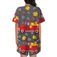 thumbnail image 6 of Daiia Red Pickup Truck With Pumpkins Pattern Womens Pajama Sets Short Sleeve Pajamas for Women Sets Soft Lounge Sets Casual Round Neck Sleepwear PJS-3X-Large, 6 of 7