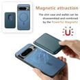 thumbnail image 3 of Magnetic 2 in 1 Detachable Wallet Compatible with Google Pixel 9 / 9 Pro Case, with Card Holder Faux Leather Men Women Compatible with MagSafe Phone Cover for Google Pixel 9 / 9 Pro, Blue, 3 of 11