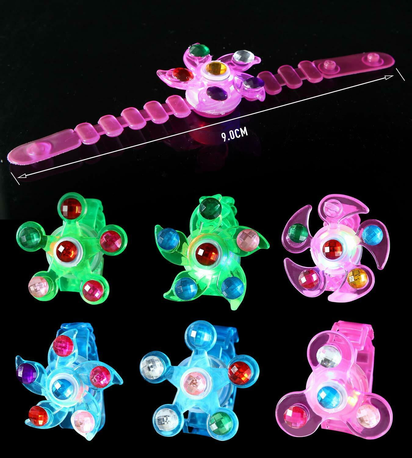 36 Packs LED Light Up Toys Party Favors for Kids Prizes Toys, 24 pcs Light Up Bumpy Rings and 12 LED Toy Bracelets For Birthday Classroom Rewards