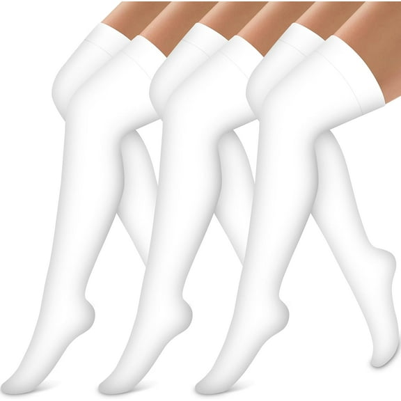 3 Pairs Thigh High Compression Socks for Women and Men Circulation Over the Knee-Best Support for Running,Travel