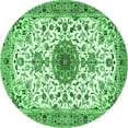 thumbnail image 1 of Ahgly Company Indoor Round Medallion Emerald Green Traditional Area Rugs, 5' Round, 1 of 4