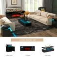 thumbnail image 6 of Easoger 4-Piece Table Set Includes Modern Coffee Table, Spacious 36" Fireplace TV Stand and 2 LED Light Endtables, Simple Black Table for Living Room, Bedroom, Black, 6 of 11