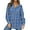 E-Blue, variant on Plaid Shirt for Women Oversized Flannel Long Sleeve Shirts Casual Button Down Blouse Tops with Pockets