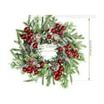 thumbnail image 3 of Artificial Christmas Candle Rings with Red Berries and Pinecones Snowy Pine Garland Wreath for Pillar Candle Holder Winter Wedding Table Centerpiece Holiday Decor for Mantel Door and Cabinet, 3 of 9