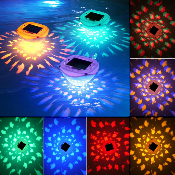 Wnngxing Color Changing Solar Powered LED Floating Pool Lights (2 Pack)