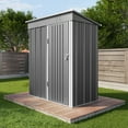 thumbnail image 4 of Asofer 5 'x 3' Outdoor Storage Shed on Sale, Galvanized Metal Tool Shed with Air Vent for Backyard Patio, Dark Gray, 4 of 10