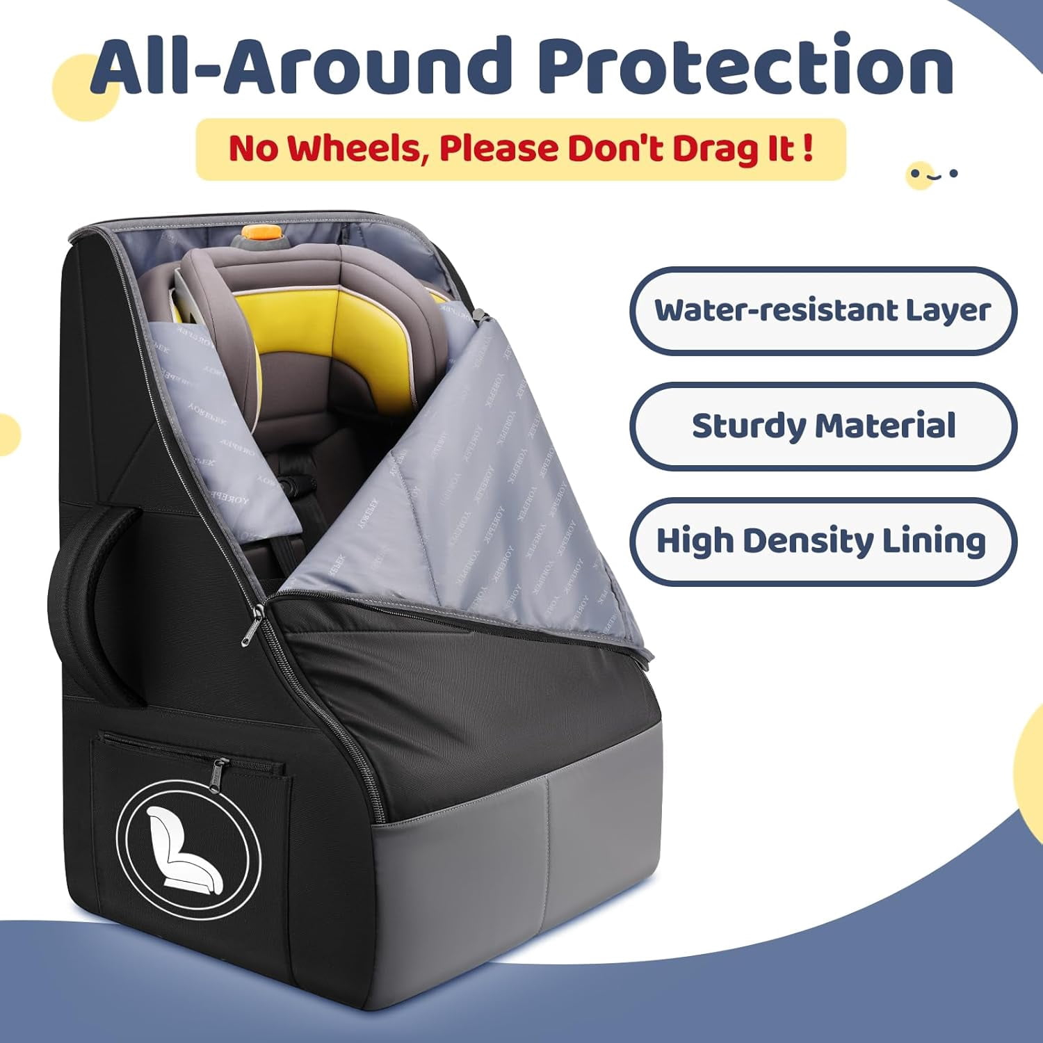 Padded Car Seat Travel Bag for Airplane Travel and Heavy Duty Double Stroller Organizer for Bob Duallie,  City Mini GT2 and , Stroller Caddy with Detachable Cooler Bag