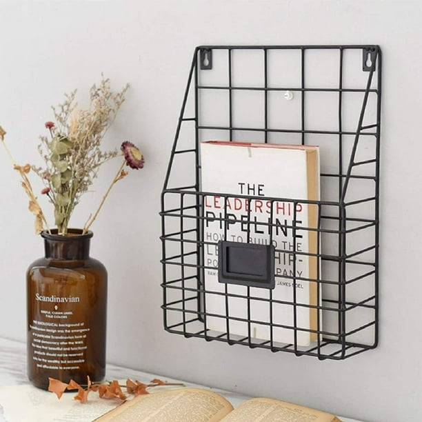 Wall Mounted Magazine Rack 30 25 10CM Metal Magazine Newspaper Holder Rack File Simple Newspaper Basket Magazine Rack Black Walmart