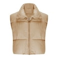 thumbnail image 6 of cfhntfmh Cropped Jackets for Women Warm Fleece Sleeveless Zip up Quilted Vest Fashion Lightweight Collared Puffer Coats, 6 of 7