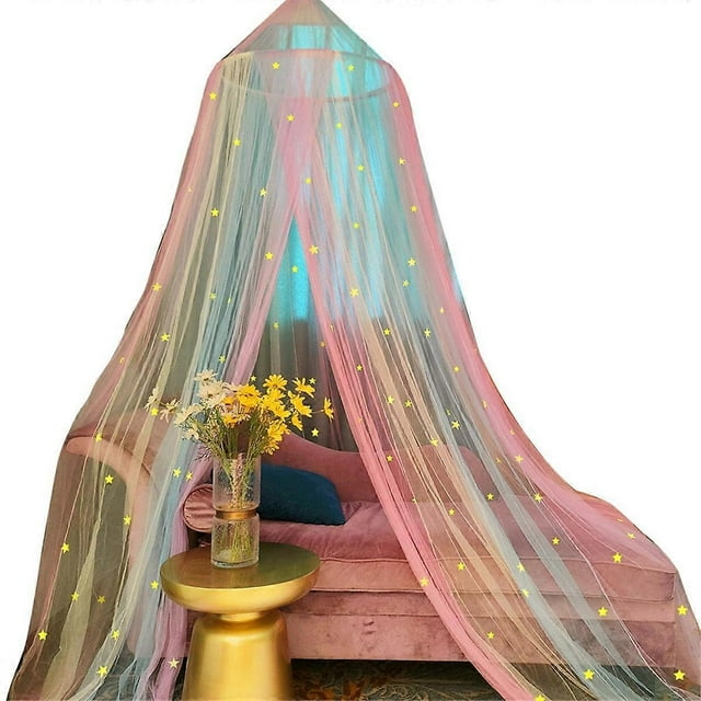 European Round Dream Star Dome Mosquito Net Lace Decoration Blackout Curtain Foldable Round Ceiling Mosquito Net