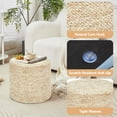 thumbnail image 4 of HOMEZY-US 18'' Ottoman Pouf, Natural Braided Poof, Rustic Handweave Lounge Pouffe, Boho Footrest Stool for Bedroom, Accent Table or Seat for Living Room (Natural Corn Husk), 4 of 13