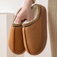 thumbnail image 7 of mgoYE Women's House Slippers Indoor Outdoor Moccasin Fuzzy Fluffy Furry Loafers Suede Warm Shoes|Brown 7.5, 7 of 7