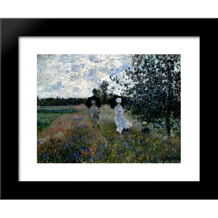 Promenade near Argenteuil 20x24 Framed Art Print by Monet, Claude