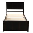thumbnail image 4 of Twin Size Platform Storage Bed, Wood Platform Bed with 2 drawers,Wheels Wood slats support and Headboard,No Box Spring Needed, 4 of 7