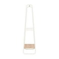 thumbnail image 4 of Linon Paisley Tall Steel Open Clothing Rack Natural Wood Shelf 4 Hooks in White, 4 of 13