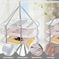 thumbnail image 3 of Kabuer 3-Tier Mesh Clothes Drying Rack, Foldable Sweater Drying Rack, 30.3 x 24.5 x 30.7 inch, 3 of 6