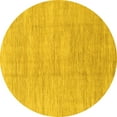 thumbnail image 1 of Ahgly Company Indoor Round Abstract Yellow Modern Area Rugs, 8' Round, 1 of 4