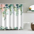 thumbnail image 2 of Cortina de ducha floral Sailing bohemia de acuarela impermeable con 12 ganchos, 2 of 5