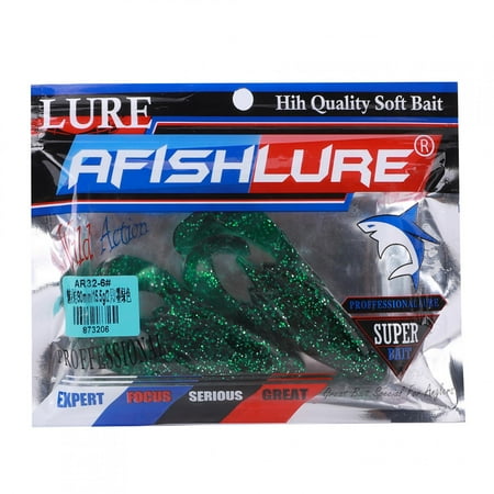 2Pcs PVC Simulation Artificial Lifelike Fishing Lure Bait Soft Worm Accessory 90mm6#dark green Bienvenido