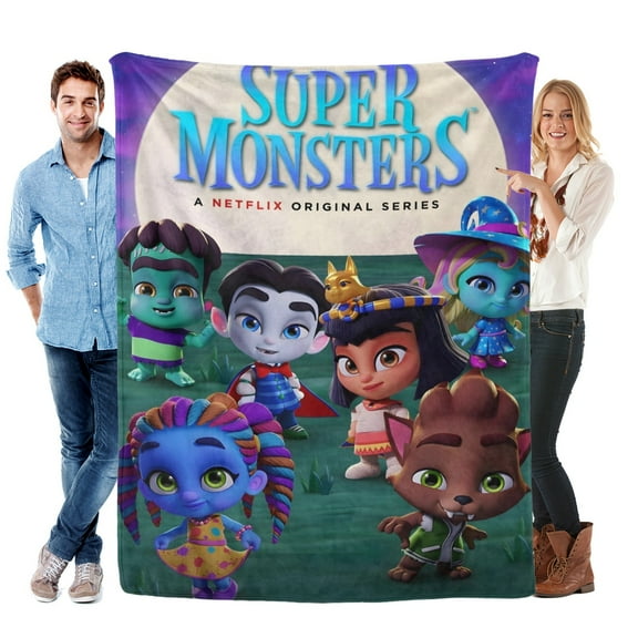 Super Monsters-Anti-Pilling Flannel Blanket Soft Lightweight Plush Fuzzy Cozy Luxury Blanket for Home and Kitchen Use – Perfect for Kids and Adults