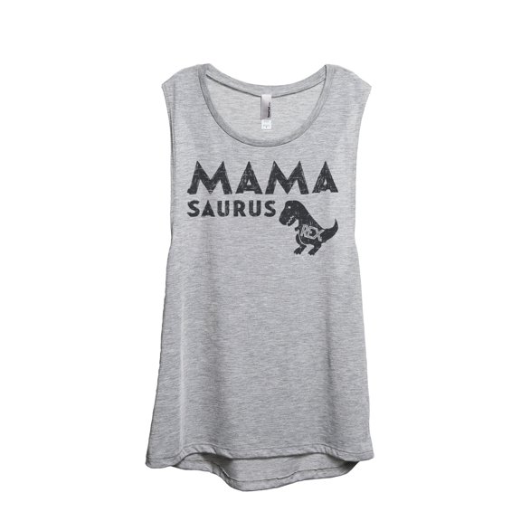 Thread Tank Mamasaurus Rex Women's Sleeveless Muscle Tank Top Sport Grey Small