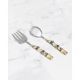 thumbnail image 4 of Yo Treasure Tiramisu Crystal Radiance Stainless Steel Black & White Salad Server Set, 4 of 4