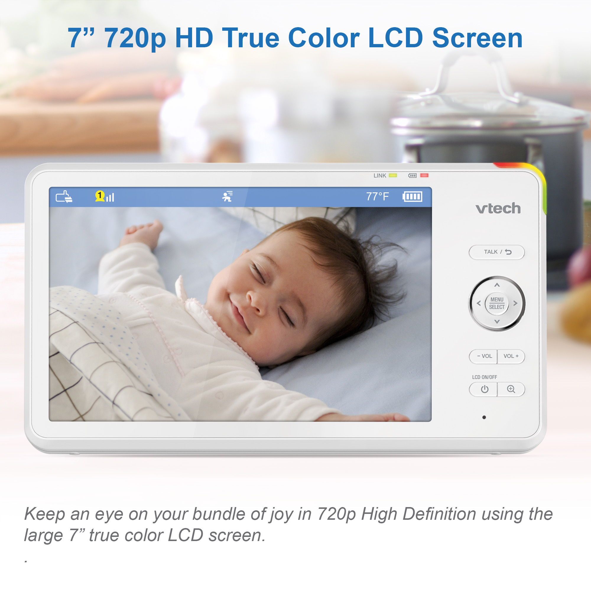 VTech RM7866HD Smart WiFi Baby Monitor 1080p, 7" photo 2