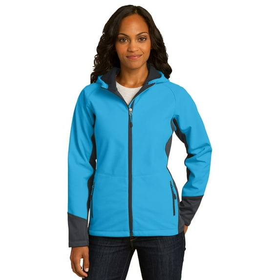 Port Authority L319 Hooded Shell Jacket - Cyan Blue/ Magnet Grey - 3X-Large