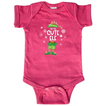 

Inktastic Funny Christmas I m the Cute Elf with Shoes and Hat Gift Baby Boy or Baby Girl Bodysuit