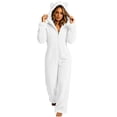 thumbnail image 3 of DIOAZUD Women's Fuzzy Fleece Onesie Pajamas Hooded Zip up Sleepwear Jumpsuit with Pockets Soft Cozy Warm Lounge Wear, 3 of 8