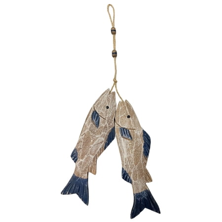 Wooden Fish Nautical Ornaments Handcraft Antique Home Wall Decor
