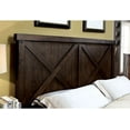 thumbnail image 3 of Rustic Style Dark Walnut Transitional Bedroom Furniture 1pc Bed Plank Style HB FB Eastern King Size Bed Solid Wood, 3 of 6