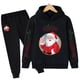 thumbnail image 1 of Christmas Boys and girls Santa Claus long sleeve cartoon sports casual hoodie set multi-color fashion printed hoodie set, 1 of 4