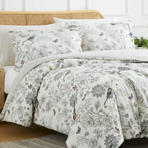 Southshore Fine Living, Inc. 3-Piece Cal King Comforter Set with 2 Pillowcases, Down Alternative Comforter Bedding, Soft Microfiber Fabric, California/King Size, Bayberry Bird and Floral Print
