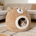 thumbnail image 4 of SIfdSeng Lit pour Chat Fermé pour Intimité Lit pour Chat en Forme d'Ours Douillet Abri d'Intimité Fermé Lit pour Chat Multifonction Lavable Lits Doux pour Chat pour Intérieur, 4 of 5