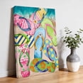 thumbnail image 3 of Canvas Wall Art Summer Colorful Flip-flops Canvas Art Print Beach Sea Shell Pattern Pictures Wall Decor for Living Room Bedroom Artwork Decorations Stretched Framed Ready to Hang 24"x36", 3 of 9