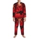 thumbnail image 3 of Balery Black Spider Web With Spiders Pijama para Hombre de Dos Piezas con Manga Larga, Conjunto de Dormir y Descanso Suave con Bolsillos-X-Large, 3 of 7