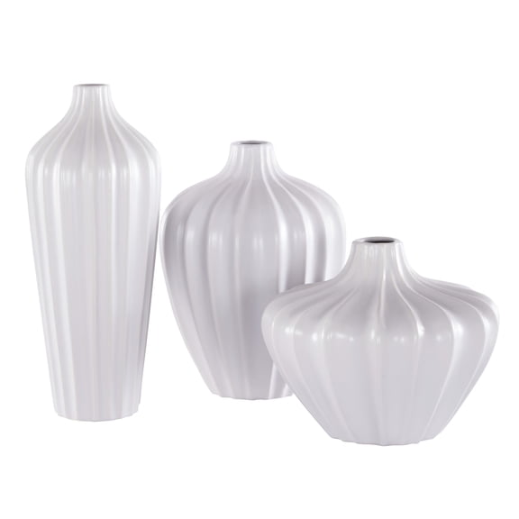 SAFAVIEH Clea Solid Modern Ceramic Vase, Set of 3, Ivory