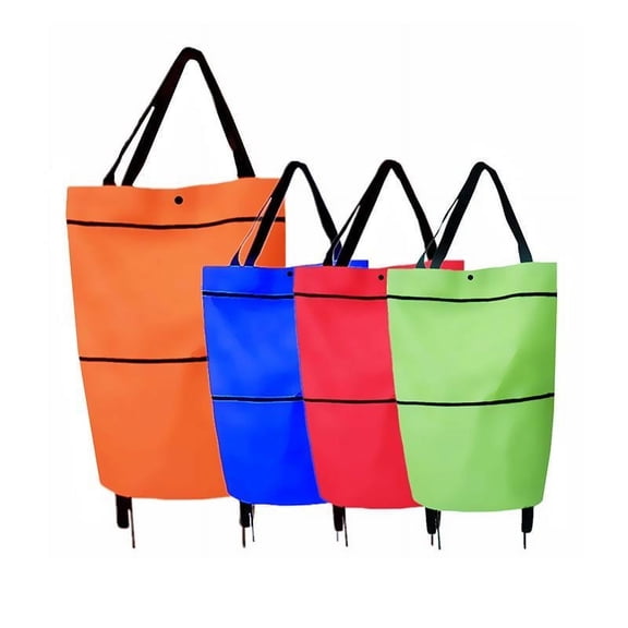 Rkxzt Shopping Bag Foldable Shopping Cart with Wheels and Telescopic Storage Bag 30L Capacity Collapsible Grocery Tote for Travel Home Storage|Oxford
