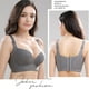 thumbnail image 2 of Jumpingount Sujetador de mujer Sujetador inalámbrico Ropa interior ajustable Bralette Lencería fajas Gris 40/90CDE, 2 of 6