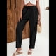 thumbnail image 5 of Pantalones de con Cordón Ajustable para Mujer, Pantalones de Playa de Verano con Cintura Elástica. Negro M, 5 of 10