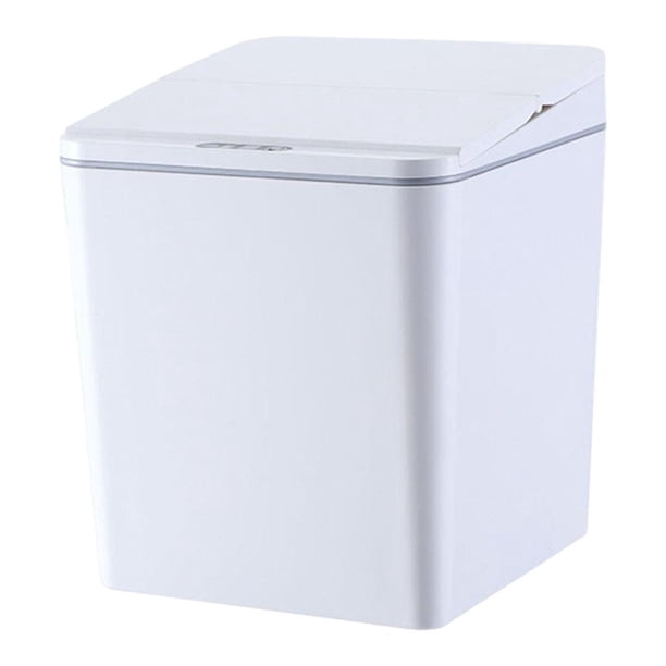 Cubo de basura automático sin contacto, ahorro inteligente, para dormitorio, cocina y Blanco 6L