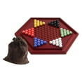 thumbnail image 4 of Juego de damas chinas con 60 , tablero artesanal de 13,78 pulgadas, juego de estrategia clásico, juegos de mesa familiares, recuerdos de fiesta canicas de colores sólidos, 4 of 9