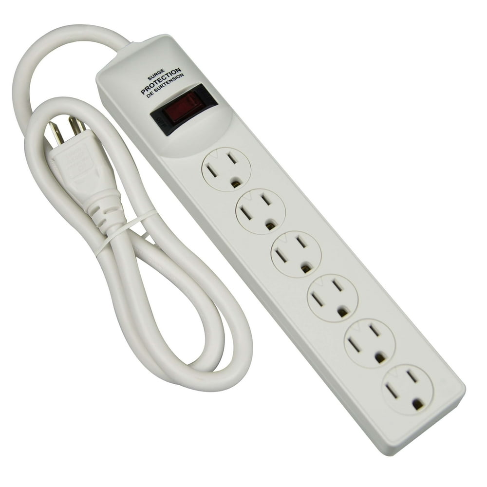 6Outlet Surge Strip, White