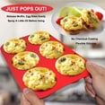 thumbnail image 3 of Silicone Muffin Pan - 6 Cup Non-Stick Silicone Cupcake Pan, Just PoP Out! Food Grade and BPA Free Baking Cups, Perfect for Egg Muffin, Cupcake, Dishwasher Safe (2 Pack Muffin Pan), 3 of 8